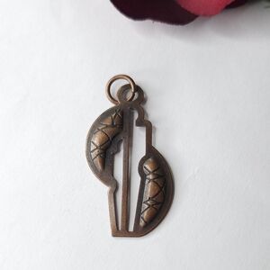 Unique Copper Textured Pendant or Charm for Jewelry Making